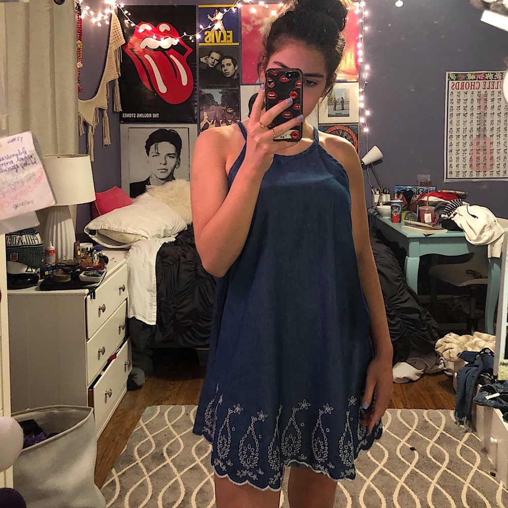 Xhilaration denim halter sundress